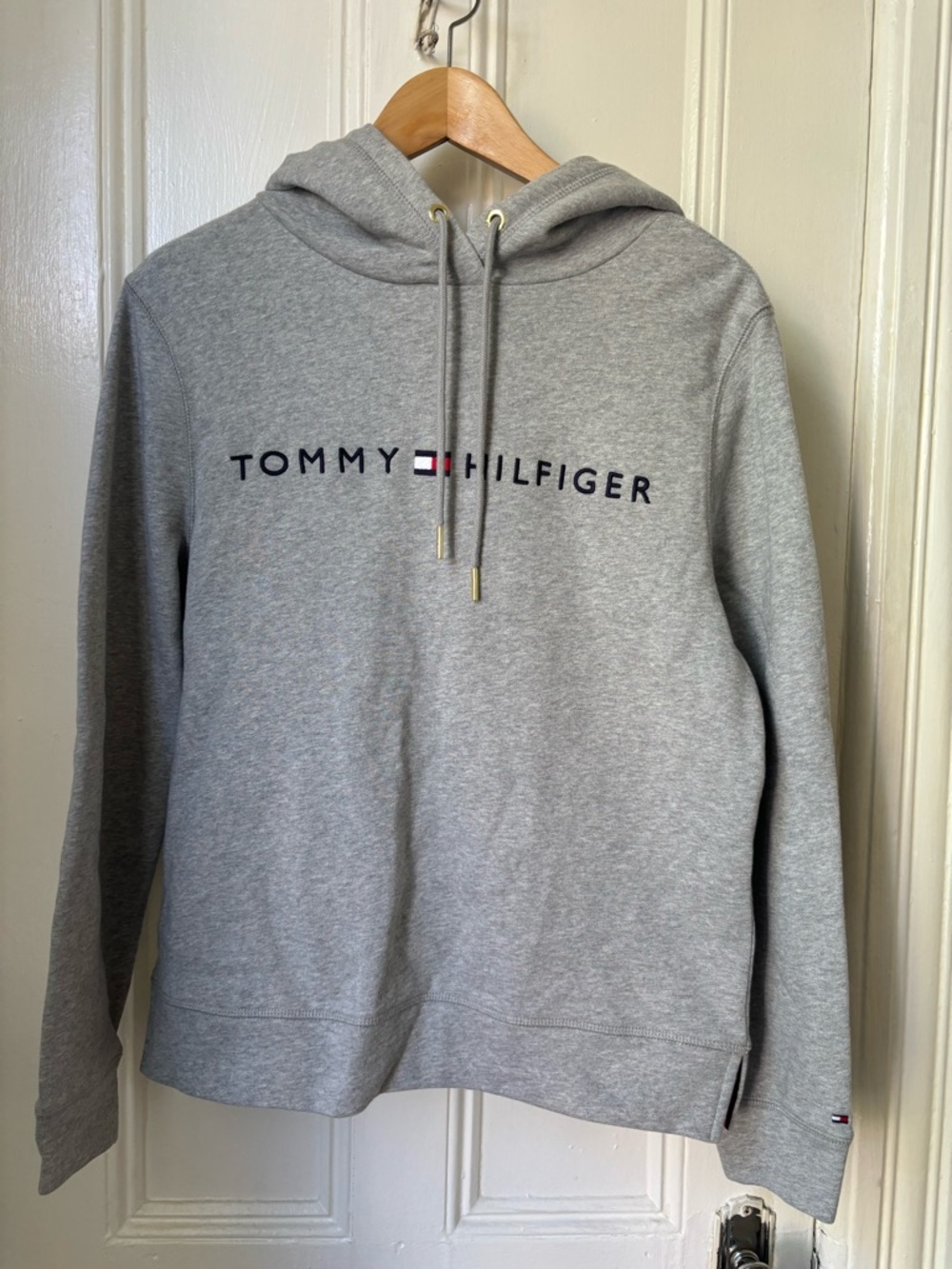 Tommy Hilfiger Gray Pullover Hoodie with Logo